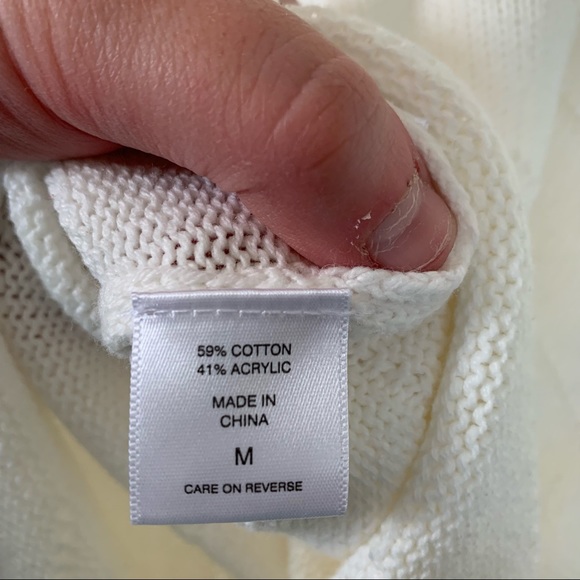 New York & Co. Women’s Long Sleeve Embellished Sweater Cream Silver Size M - Picture 5 of 6